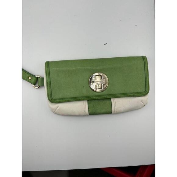 Kate Spade Handbags - Women's Kate Spade Green and White Leather Clutch